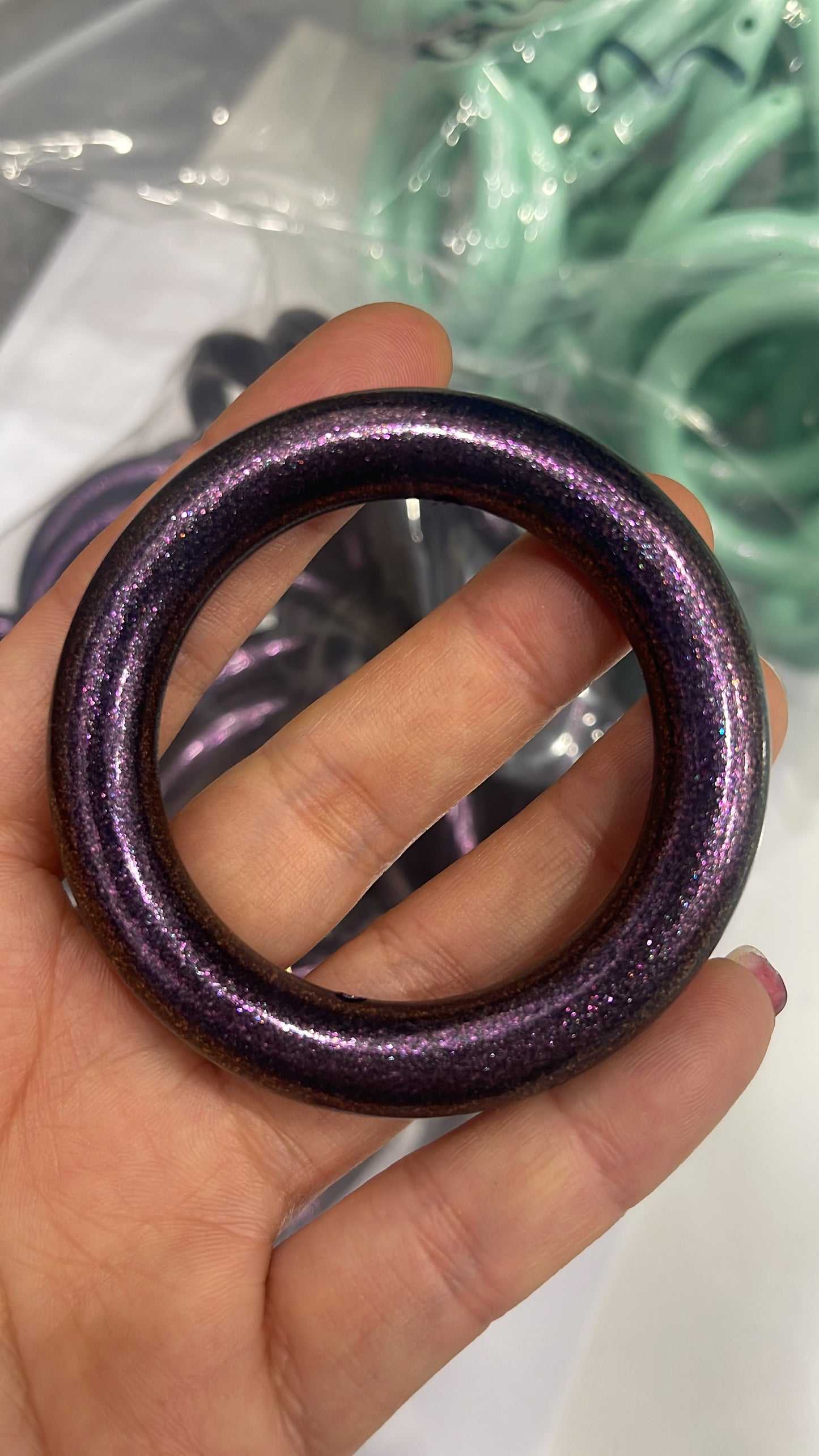 65mm Silicone Shiny Opal Rings for DIY Car Charm Car Hanger Making-(2pcs/pack)