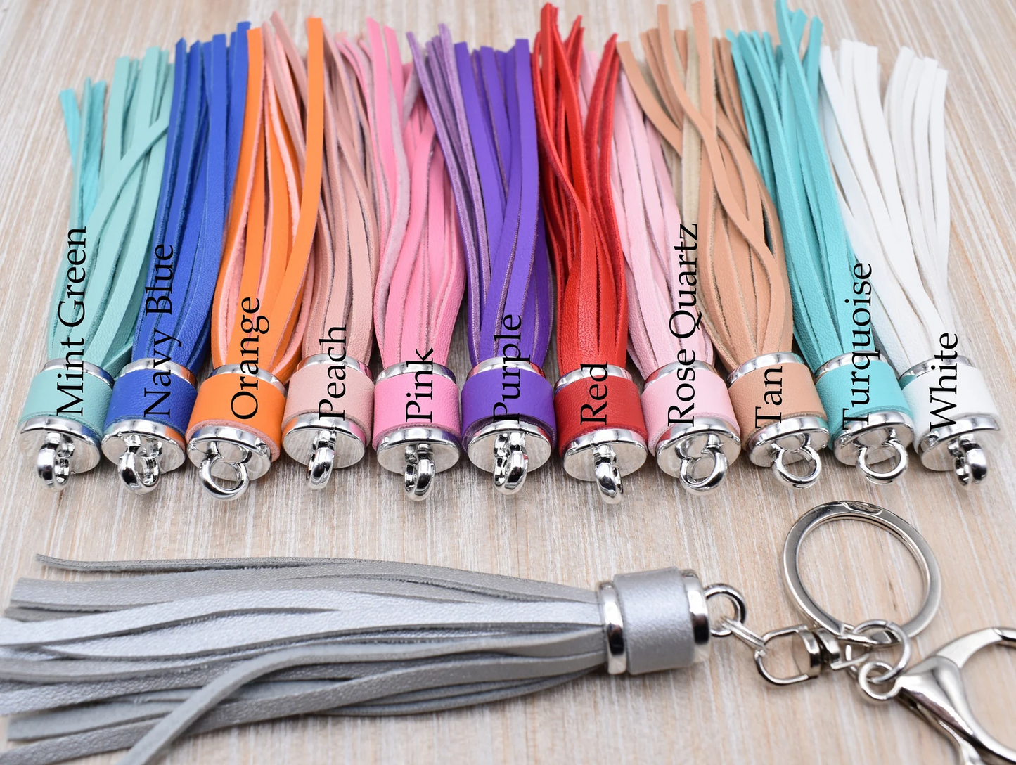 Leather Tassel Tassels With Silver Connector Loops for DIY Crafts, Bead Garlands, Keychains and Purse Tassels