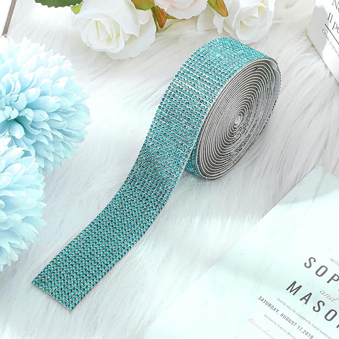 Self Adhesive Rhinestone Wrap Strip Roll Diamond Tape 1 Yard (91.44cm) 12 Row Super Sparkly Crystal For DIY Making