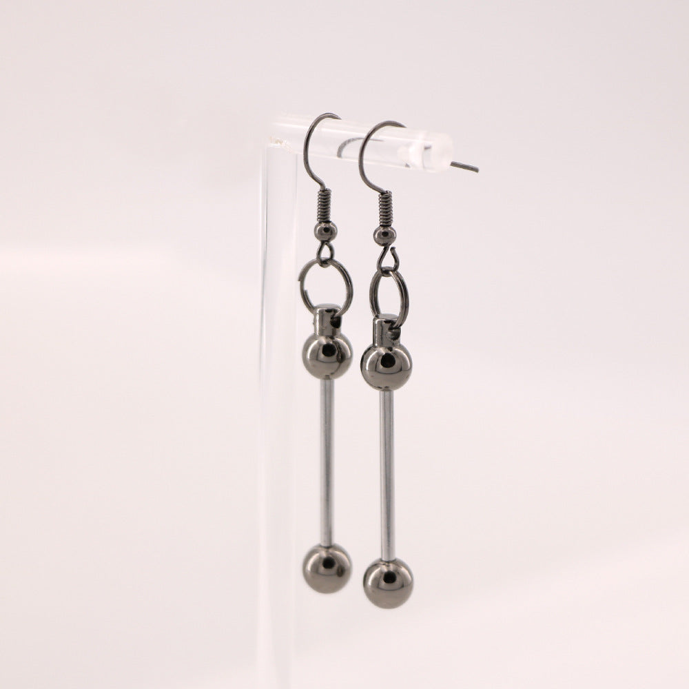 Personalized Custom DIY Metal Beadable Earrings Blank Bar Add Gems Jewels Quartz Beads Charm Novelty Stylish INS Beaded Earring