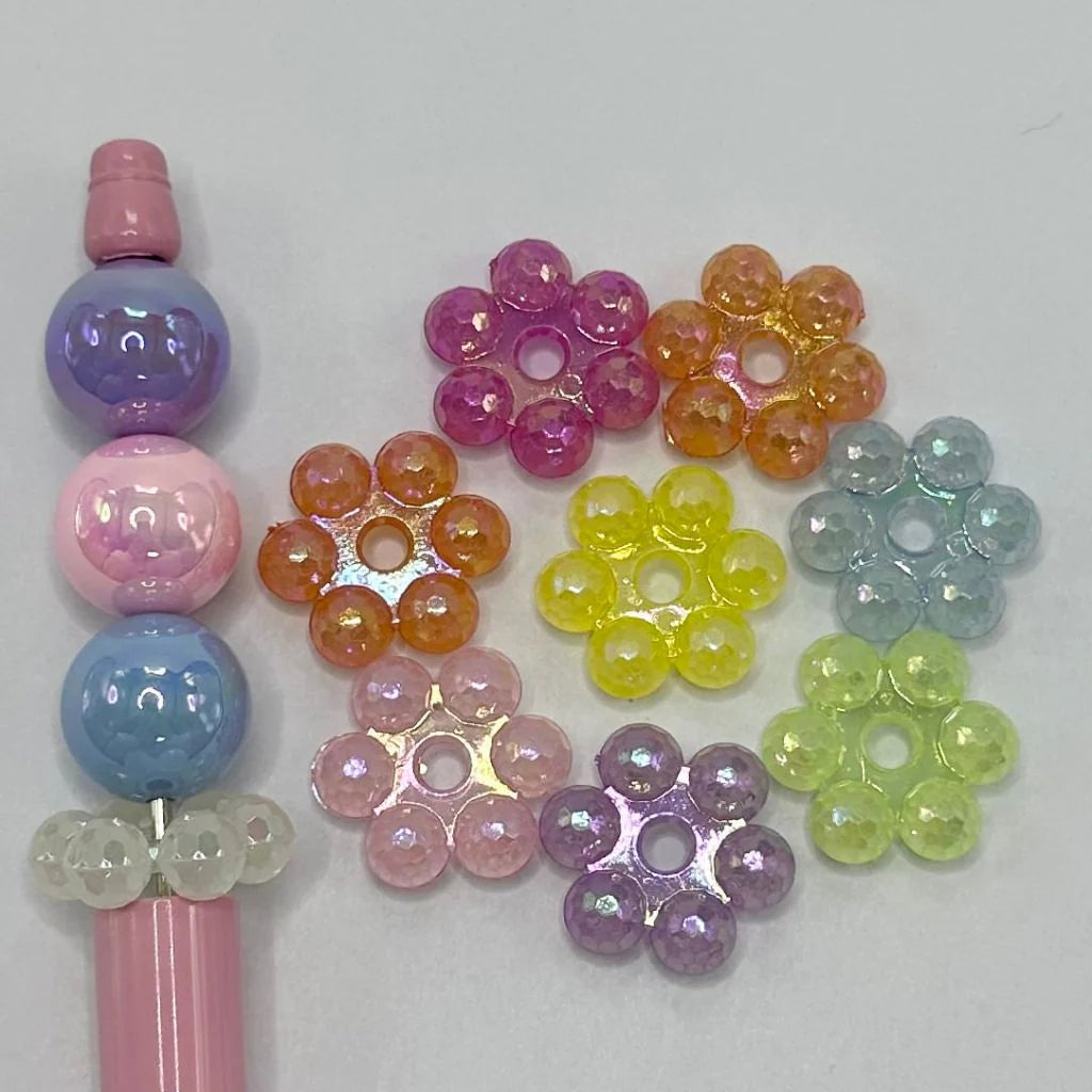 20mm Acrylic Faceted Spacers in Semi Transparent & Solid Colors