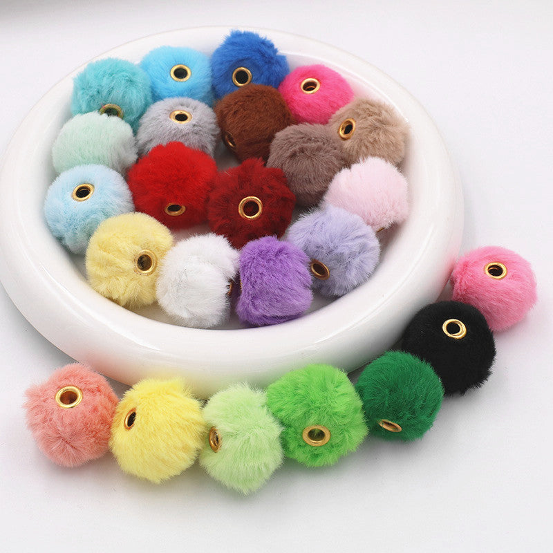 25mm Fuzzy Beads Spacer, Soft Fluffy Spacer,Mix Color Faux Furry Beads, Beads For Pen, Large Hole Spacer Beads (Copy)