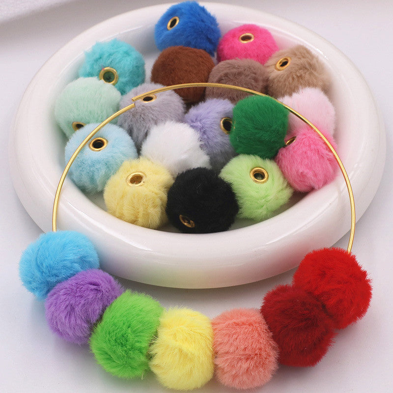 25mm Fuzzy Beads Spacer, Soft Fluffy Spacer,Mix Color Faux Furry Beads, Beads For Pen, Large Hole Spacer Beads (Copy)