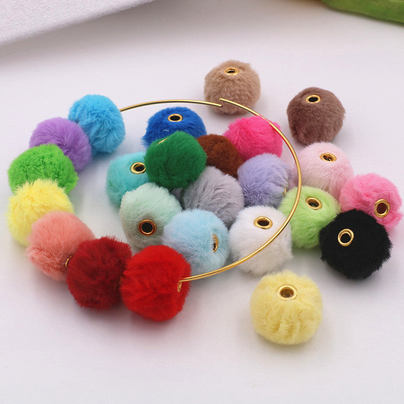 25mm Fuzzy Beads Spacer, Soft Fluffy Spacer,Mix Color Faux Furry Beads, Beads For Pen, Large Hole Spacer Beads (Copy)