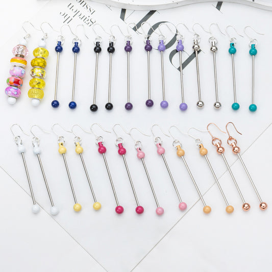 Colored Beadable Earring, blanks bars,Earrings DIY Supplies, Changable Earrings, Beaded Crafts, Perfect Gift, Make your own Charm