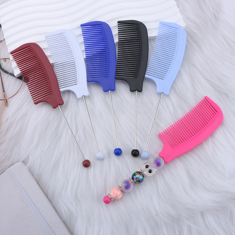 DIY Beadable Pointed-Tail Comb in Solid Color, 189MM Long