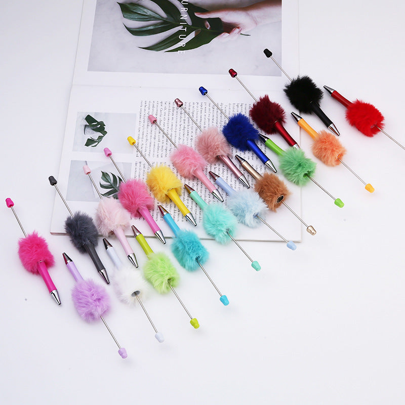DIY Beadable Pom Pom Fluffy Beadable Pen