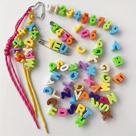 36pcs DIY Acrylic Alphabet & Number Beads with Hole for Stringing, 26 Letters & 10 Numbers (0-9), Vibrant Colors for Keychains, Shoe Charms, Bag Accessories, Phone Chains, String for Bracelet Making, Keychains, Creative Crafting, Lettered Bead Sets