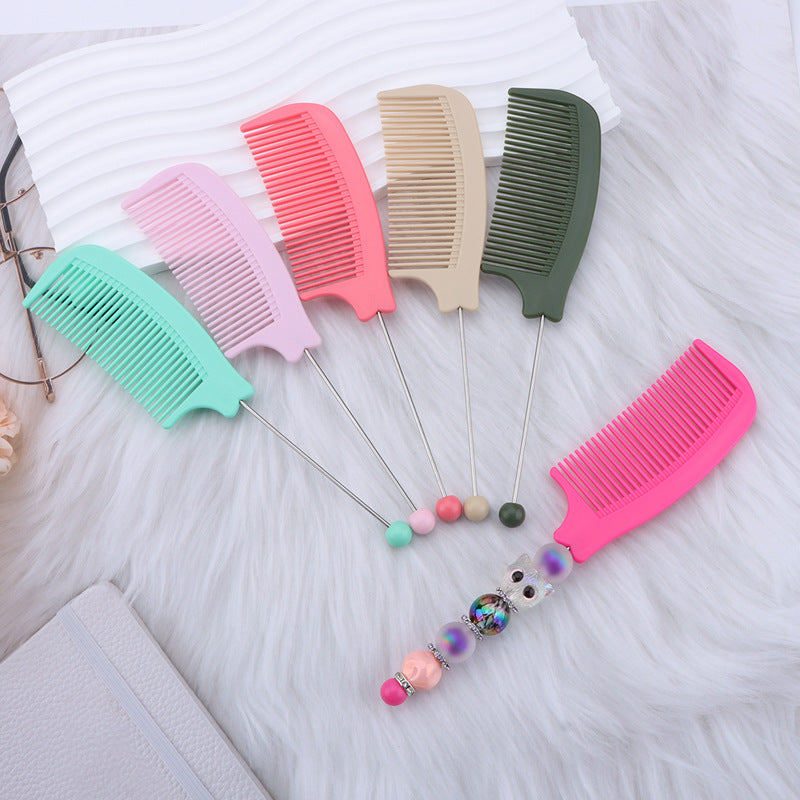 DIY Beadable Pointed-Tail Comb in Solid Color, 189MM Long