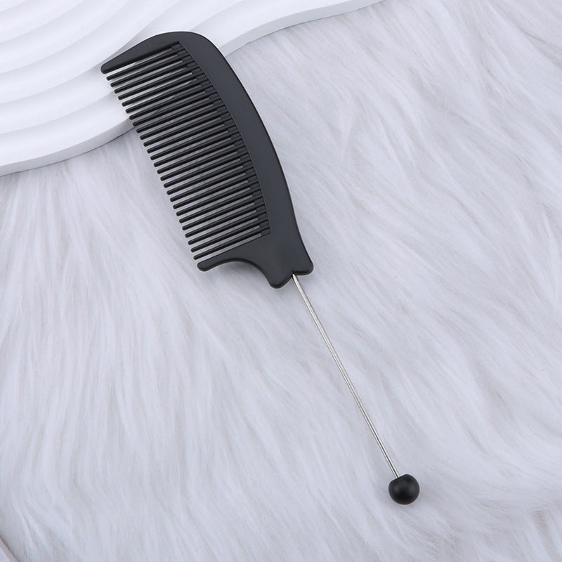 DIY Beadable Pointed-Tail Comb in Solid Color, 189MM Long