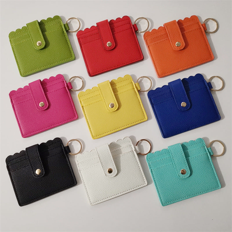 Leopard/Flower/butterfly Patterns Women Slim Credit Card Holder Mini Front Pocket Wallet Coin Purse Keychain