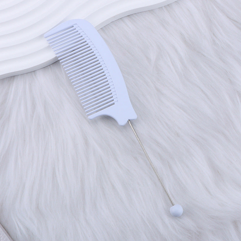 DIY Beadable Pointed-Tail Comb in Solid Color, 189MM Long