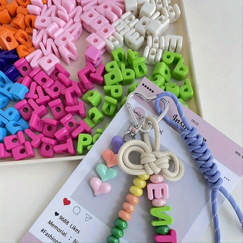 36pcs DIY Acrylic Alphabet & Number Beads with Hole for Stringing, 26 Letters & 10 Numbers (0-9), Vibrant Colors for Keychains, Shoe Charms, Bag Accessories, Phone Chains, String for Bracelet Making, Keychains, Creative Crafting, Lettered Bead Sets