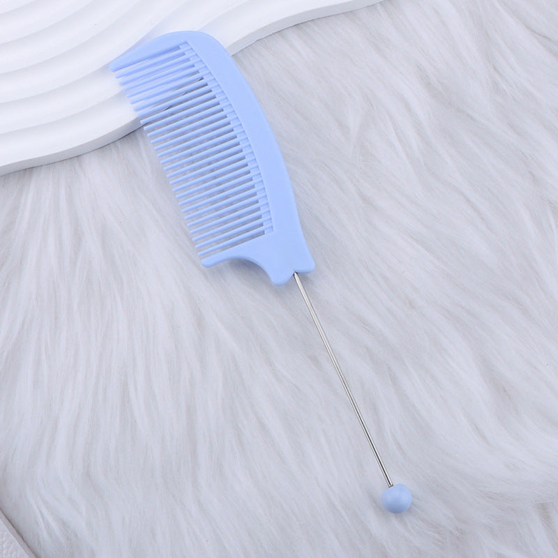 DIY Beadable Pointed-Tail Comb in Solid Color, 189MM Long