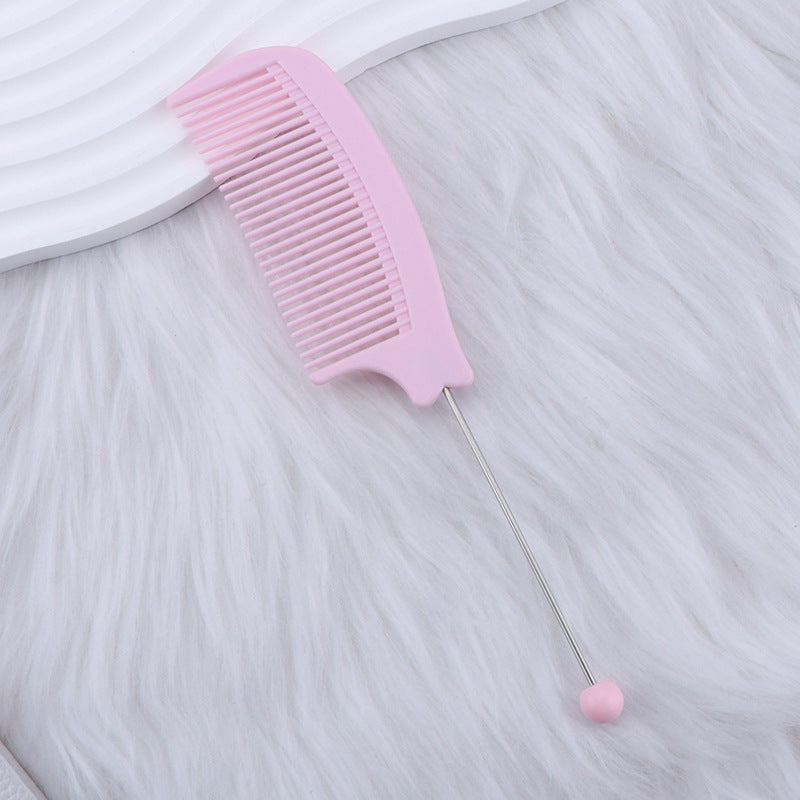 DIY Beadable Pointed-Tail Comb in Solid Color, 189MM Long