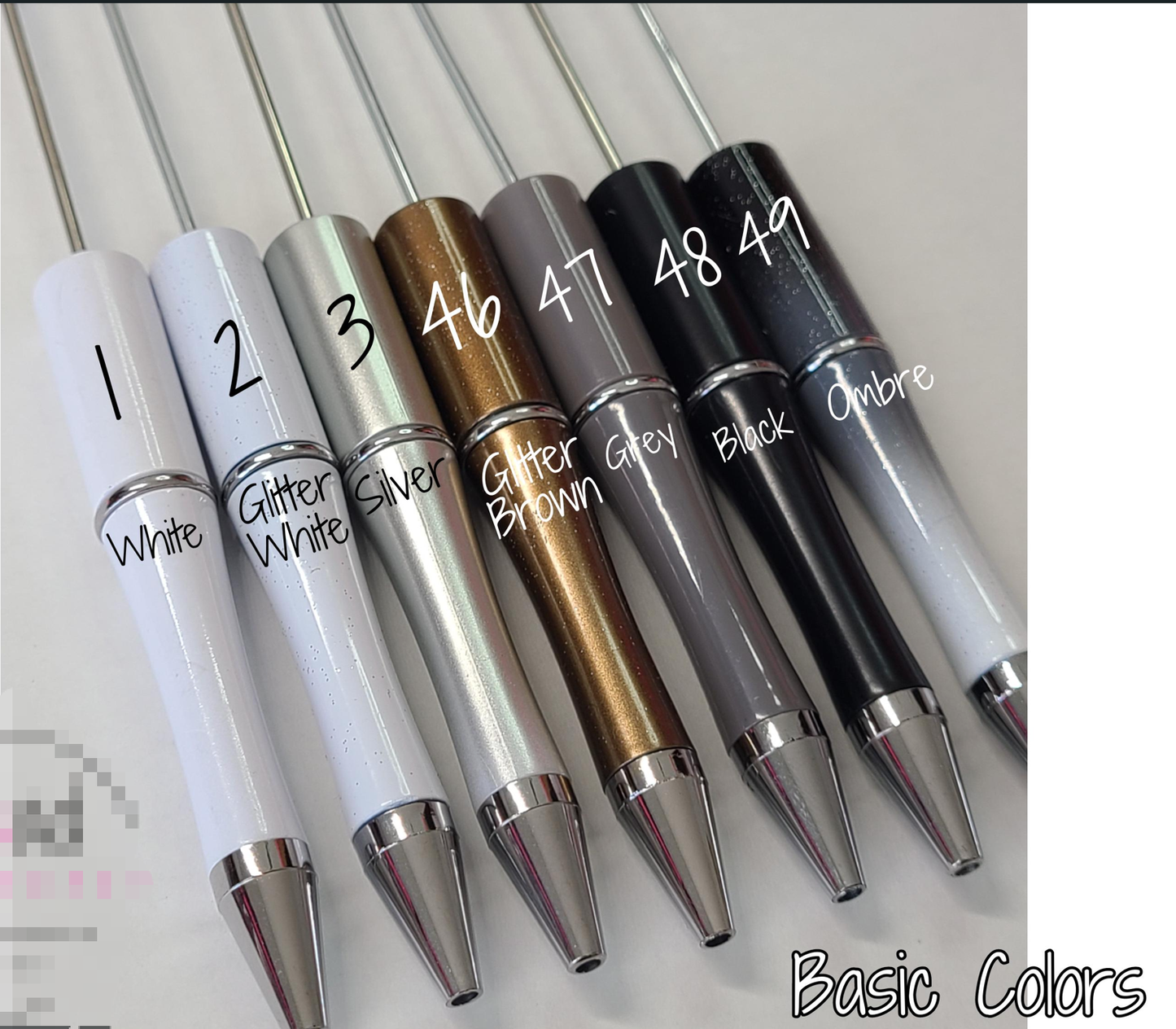 10 Pieces Solid Colors DIY Beadable Pens Ballpoint Pens