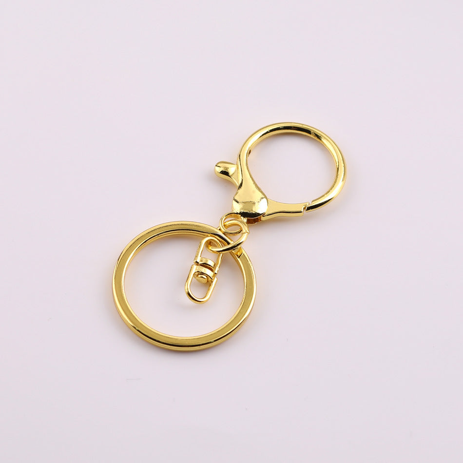 Colored Keychains, Silver Gold Rose Gold Key Ring, Metal Clasp,Lobster Claw Clasp, Swivel Connector, Key Ring，DIY Jewelry Making Bag Charm