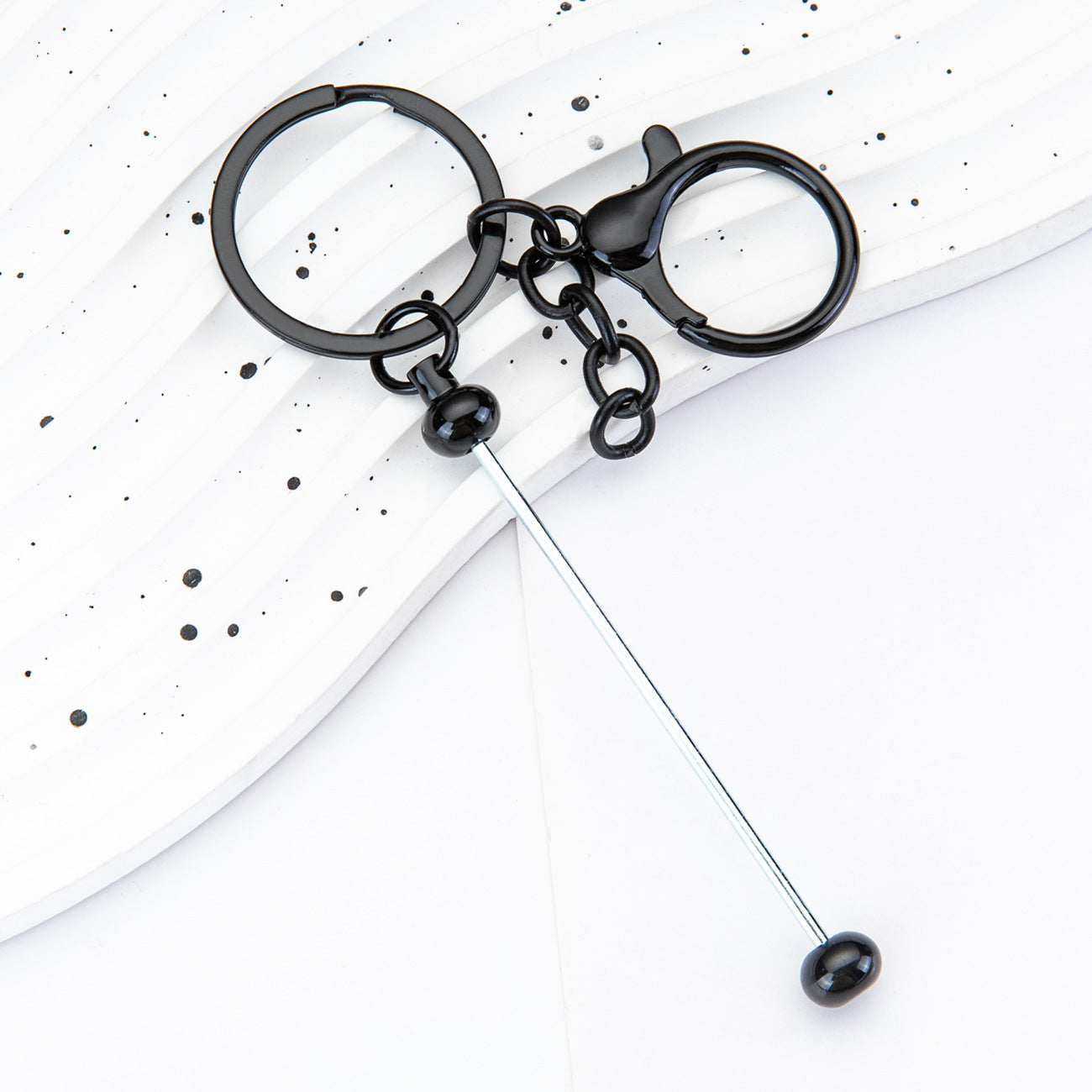 Beadable Bar Blank Keychains, Bar keychain,Beadable Metal Keychains,Beaded Crafts, Plated Metal Keyrings and Swivel Clasps, DIY Crafting