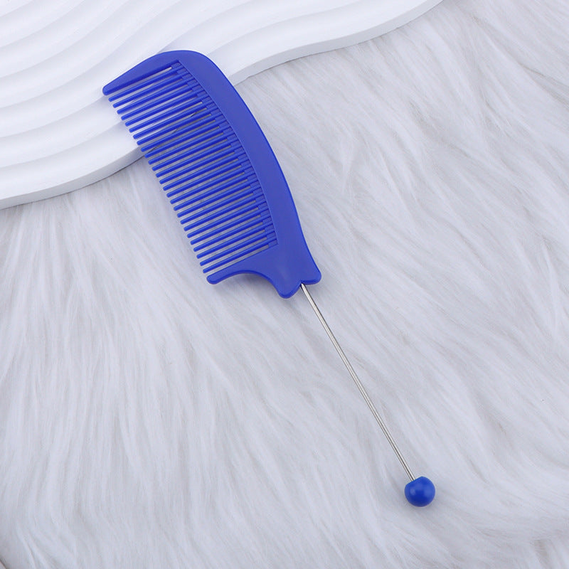 DIY Beadable Pointed-Tail Comb in Solid Color, 189MM Long