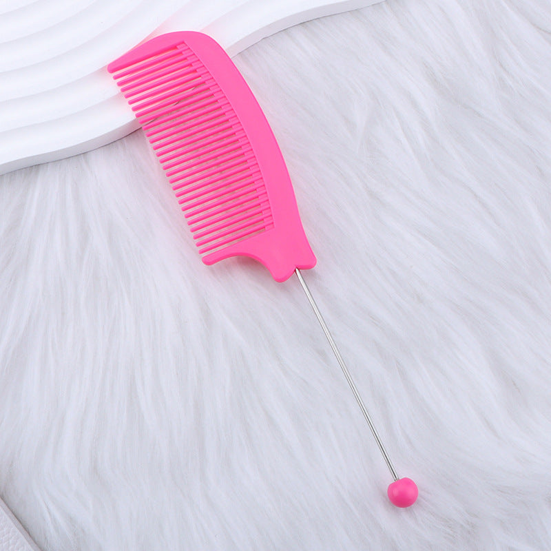 DIY Beadable Pointed-Tail Comb in Solid Color, 189MM Long