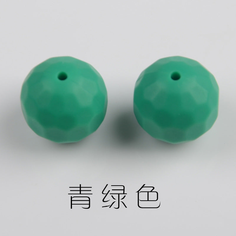 Faceted Round Shape 15mm Silicone Beads