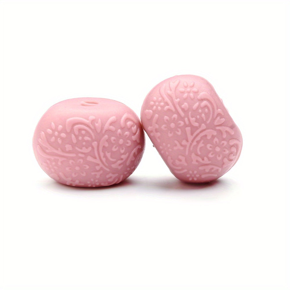 14mm Silicone Embossed Decorative Abacus Beads for DIY stuff beadable pen, DIY jewelry making, necklaces, bracelets, keychains, and handicraft materials
