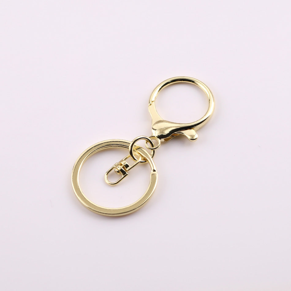 Colored Keychains, Silver Gold Rose Gold Key Ring, Metal Clasp,Lobster Claw Clasp, Swivel Connector, Key Ring，DIY Jewelry Making Bag Charm