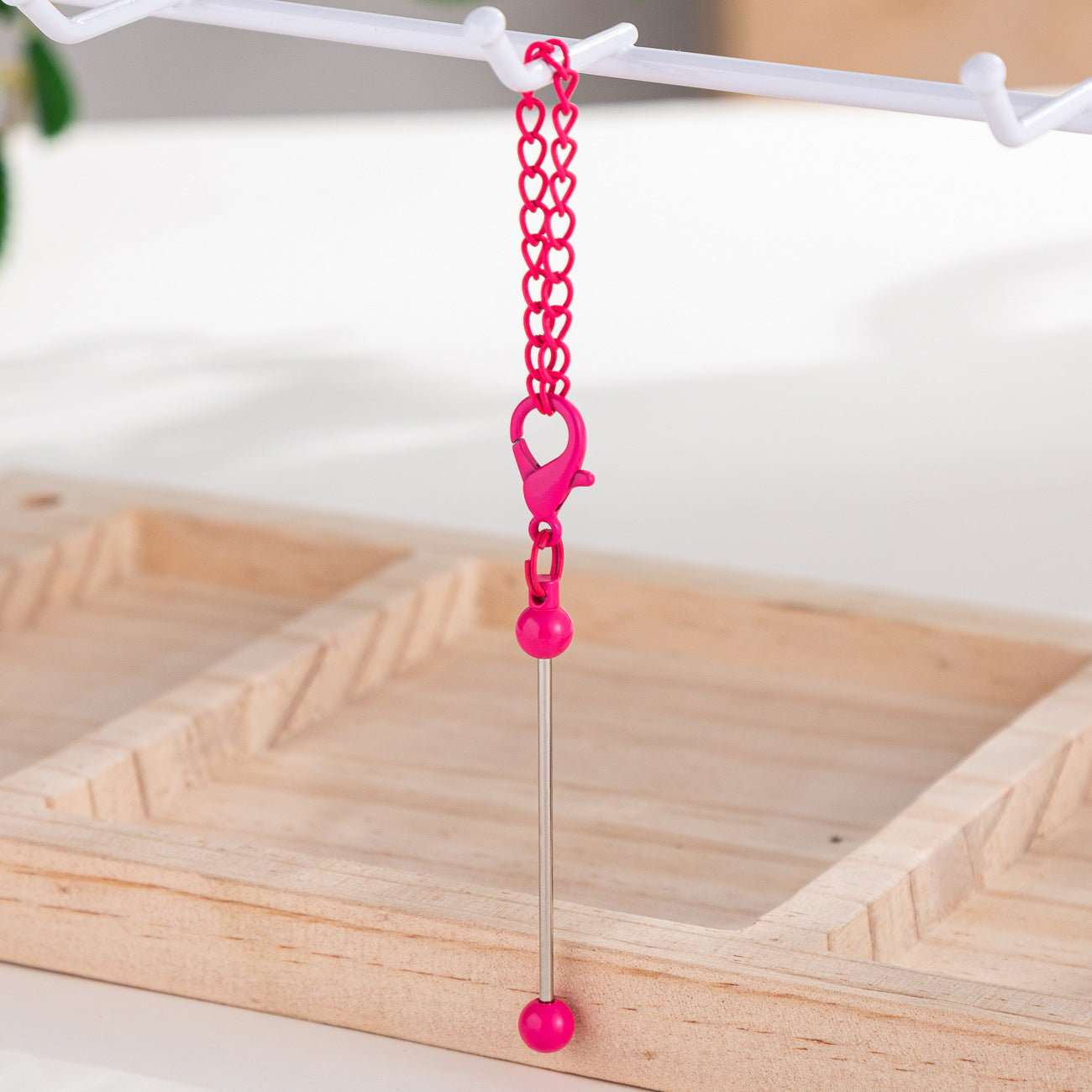 Beadable Bar Keychains,Metal Keychains, Bar keychain,Beadable Beaded Crafts, Plated Metal Keyrings and Swivel Clasps, DIY Keychains Crafting