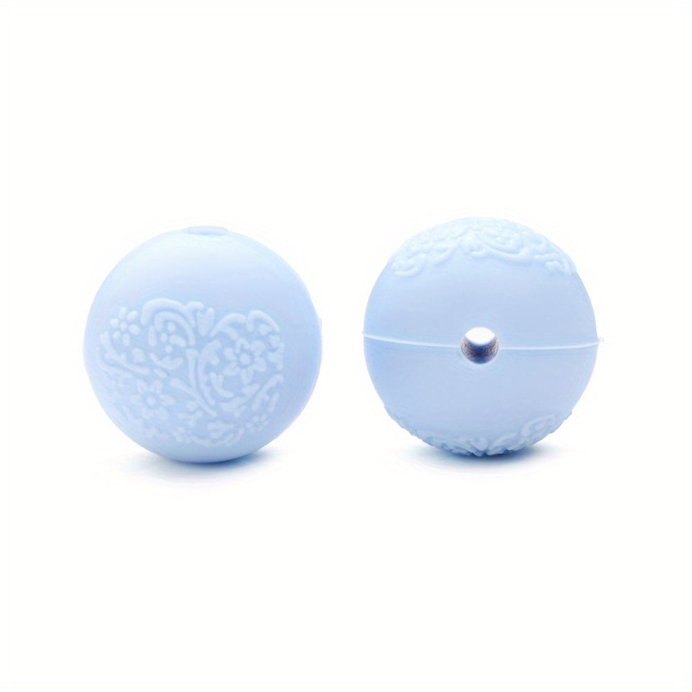 15mm Silicone Embossed Decorative Round Beads for DIY stuff beadable pen.Jewelry Making, Necklaces, Bracelets, Keychains, Handicraft Materials