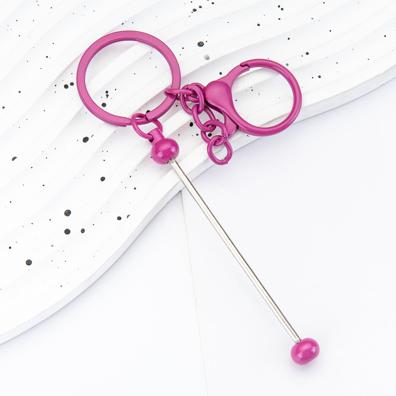 Beadable Bar Blank Keychains, Bar keychain,Beadable Metal Keychains,Beaded Crafts, Plated Metal Keyrings and Swivel Clasps, DIY Crafting