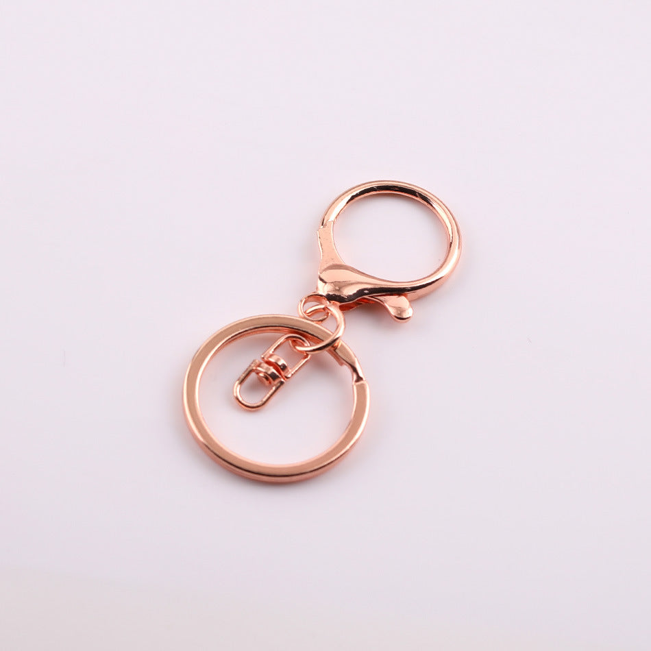 Colored Keychains, Silver Gold Rose Gold Key Ring, Metal Clasp,Lobster Claw Clasp, Swivel Connector, Key Ring，DIY Jewelry Making Bag Charm