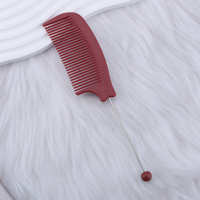 DIY Beadable Pointed-Tail Comb in Solid Color, 189MM Long