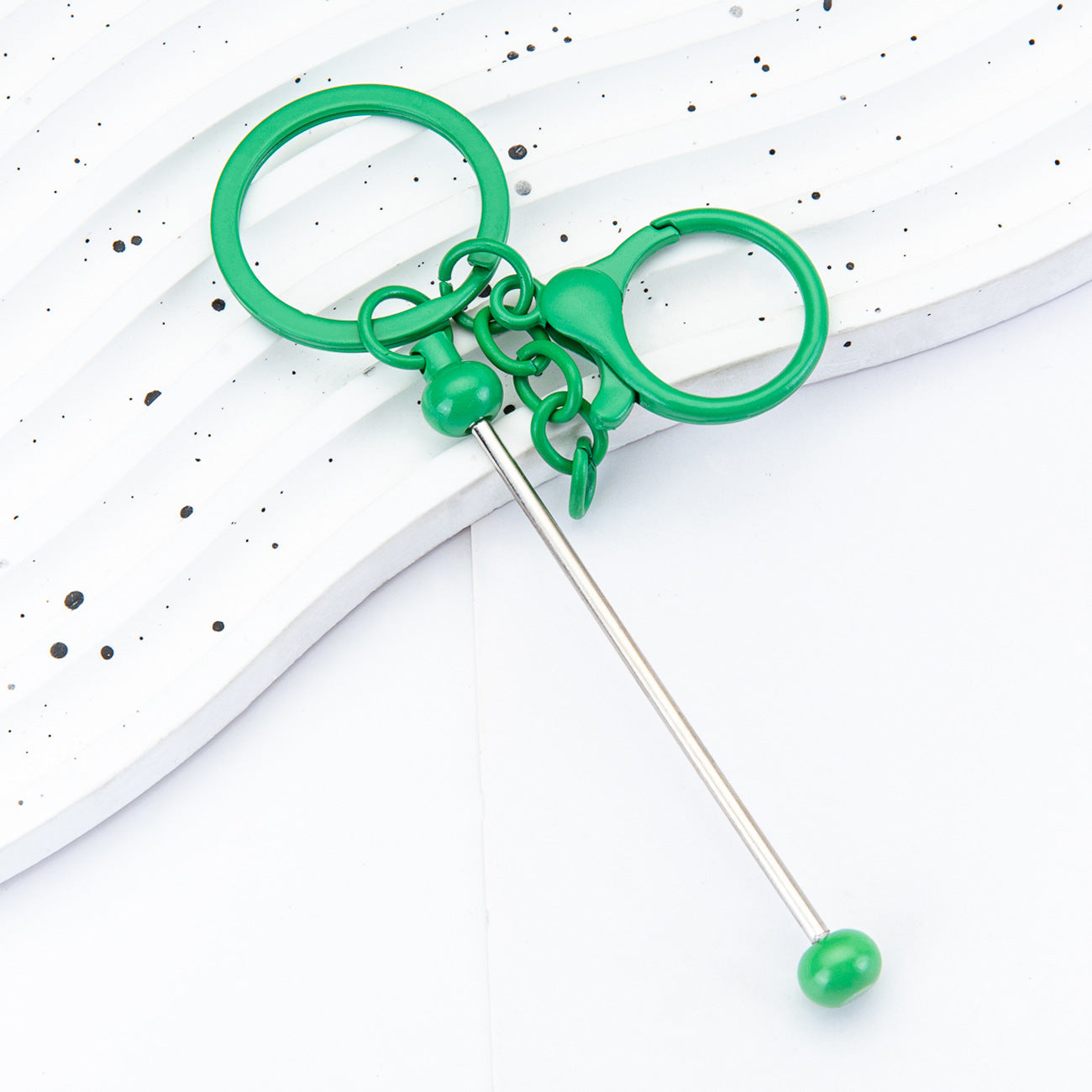 Beadable Bar Blank Keychains, Bar keychain,Beadable Metal Keychains,Beaded Crafts, Plated Metal Keyrings and Swivel Clasps, DIY Crafting
