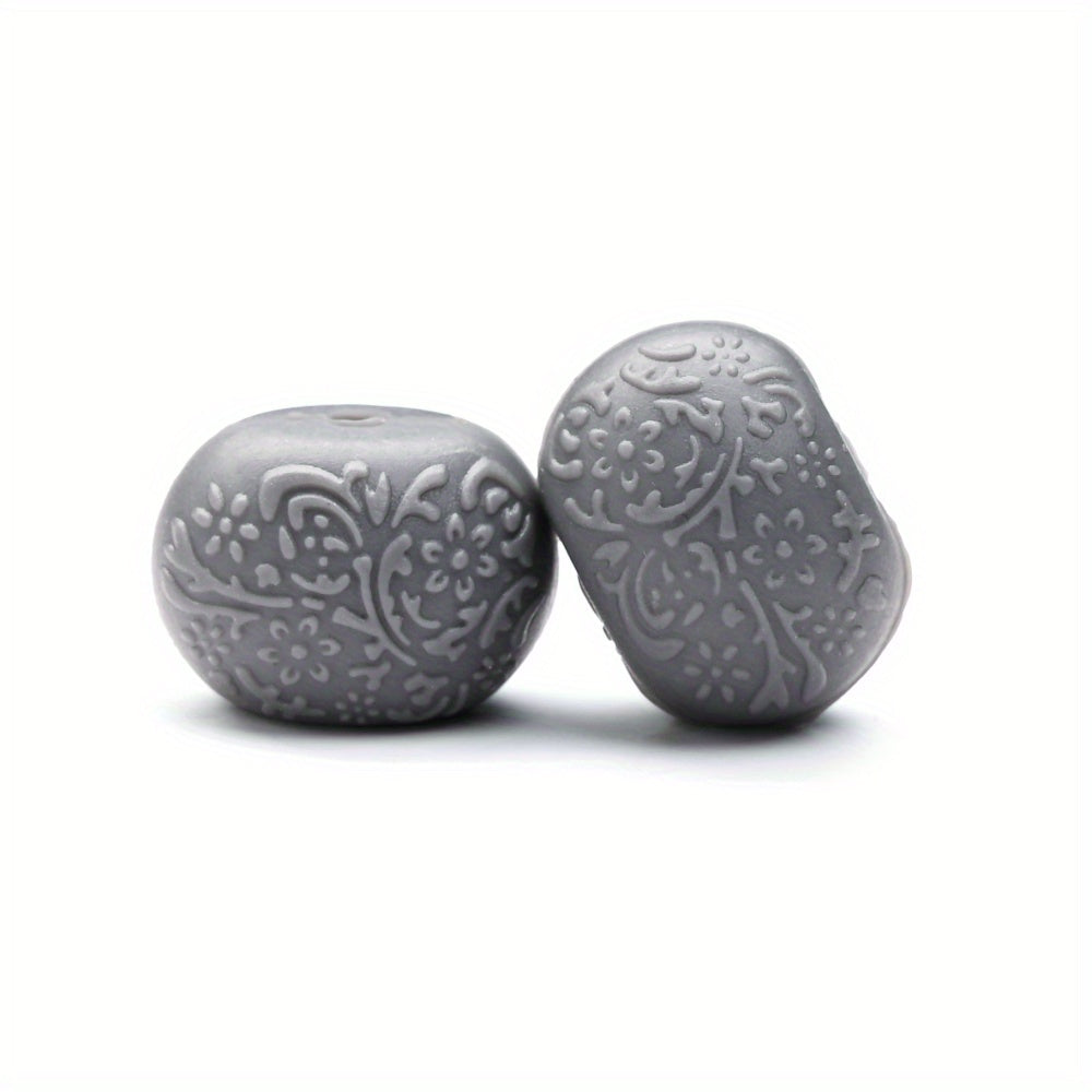 14mm Silicone Embossed Decorative Abacus Beads for DIY stuff beadable pen, DIY jewelry making, necklaces, bracelets, keychains, and handicraft materials
