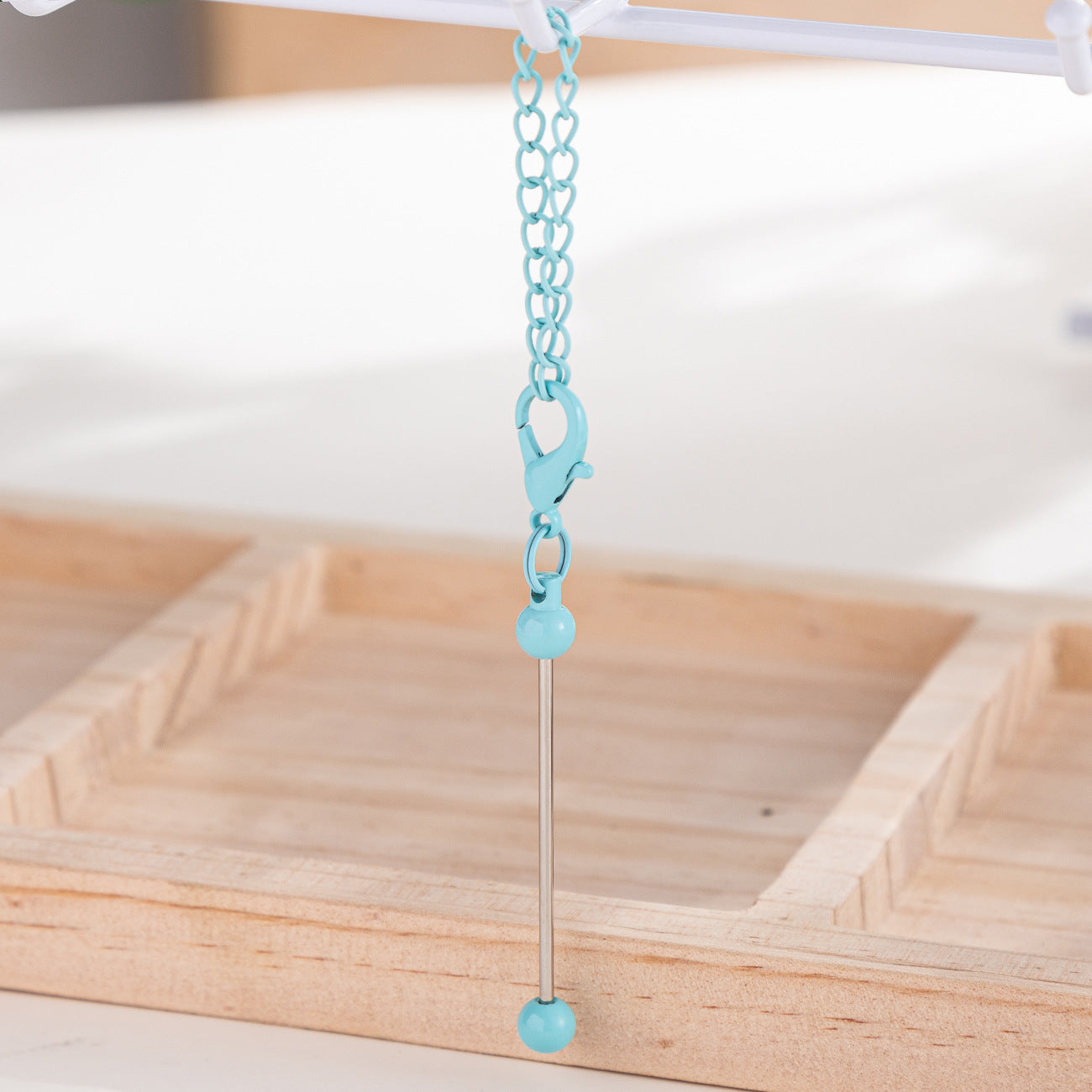 Beadable Bar Keychains,Metal Keychains, Bar keychain,Beadable Beaded Crafts, Plated Metal Keyrings and Swivel Clasps, DIY Keychains Crafting
