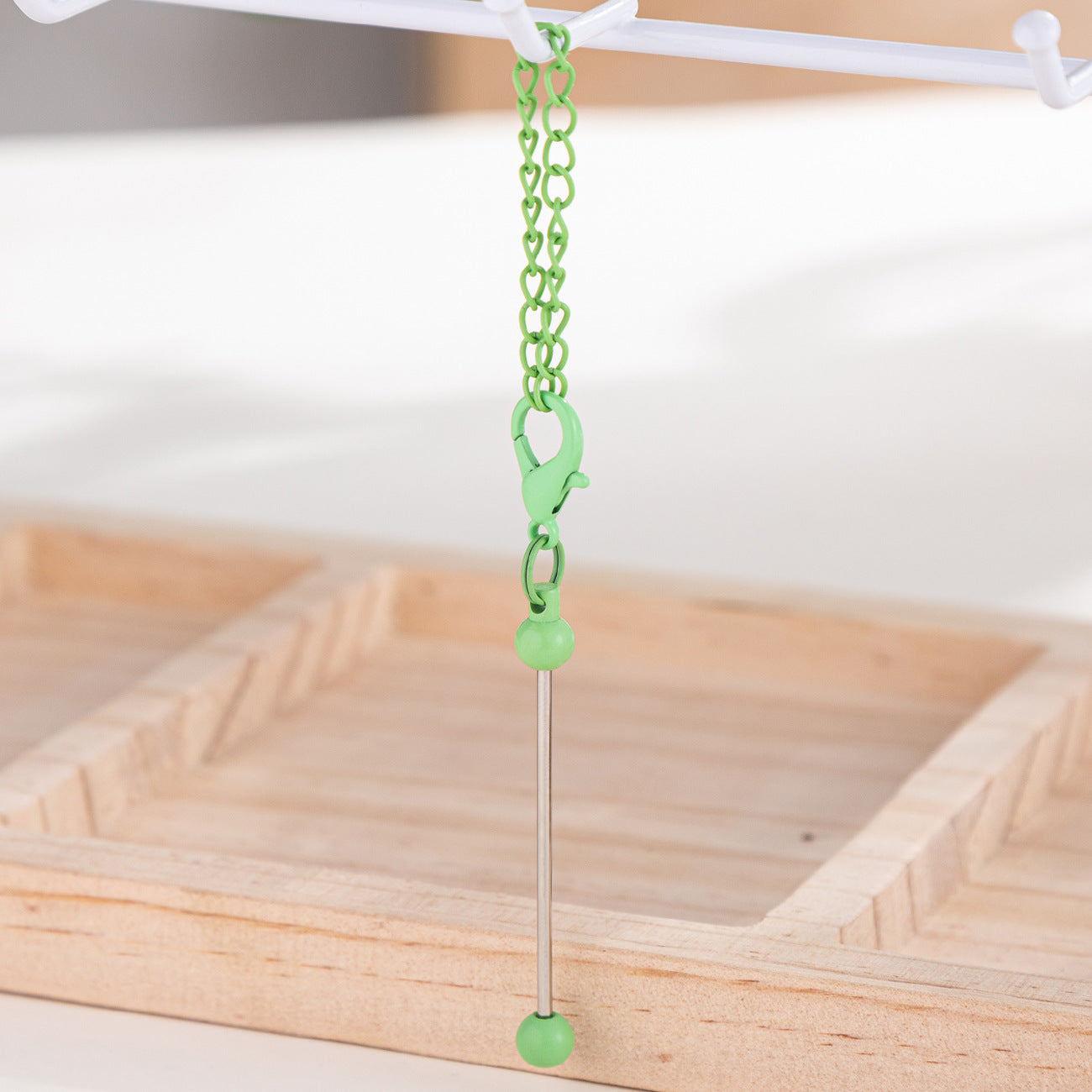 Beadable Bar Keychains,Metal Keychains, Bar keychain,Beadable Beaded Crafts, Plated Metal Keyrings and Swivel Clasps, DIY Keychains Crafting