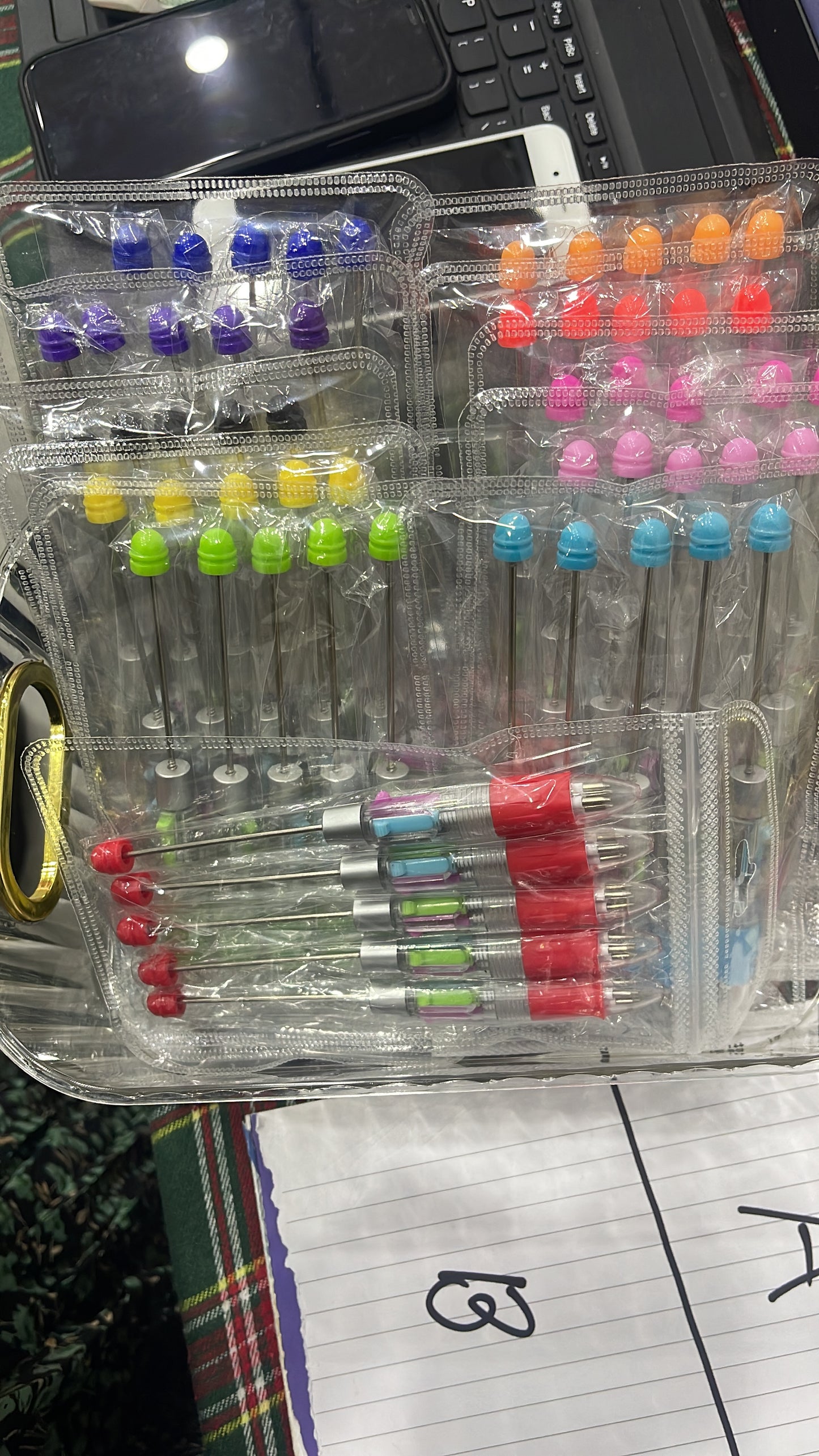 DIY Beadable Pens  4-color Beaded Multi-color Ballpoint Pens