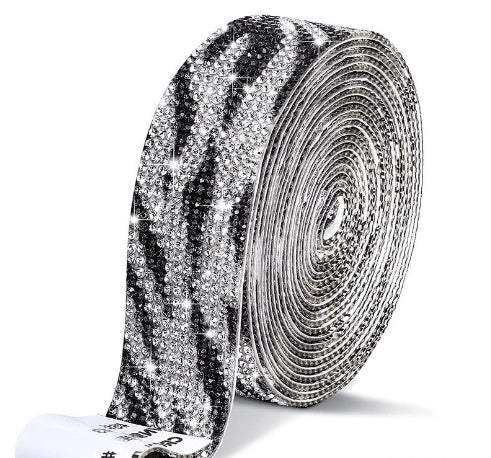 Self Adhesive Rhinestone Wrap Strip Roll Diamond Tape 1 Yard (91.44cm) 12 Row Super Sparkly Crystal For DIY Making