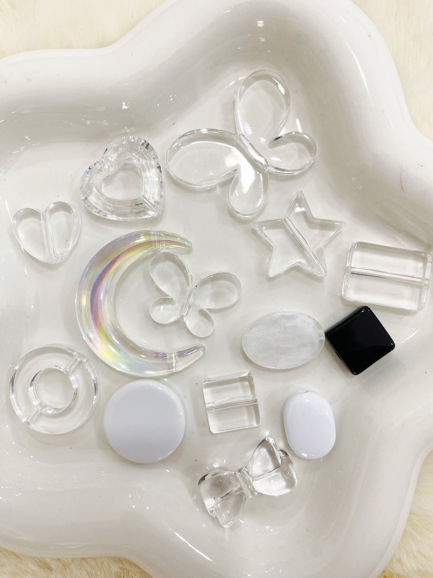 02 Clear base blank beads accessory for DIY fancy pens beads keychain phone chain car charm jewelry making