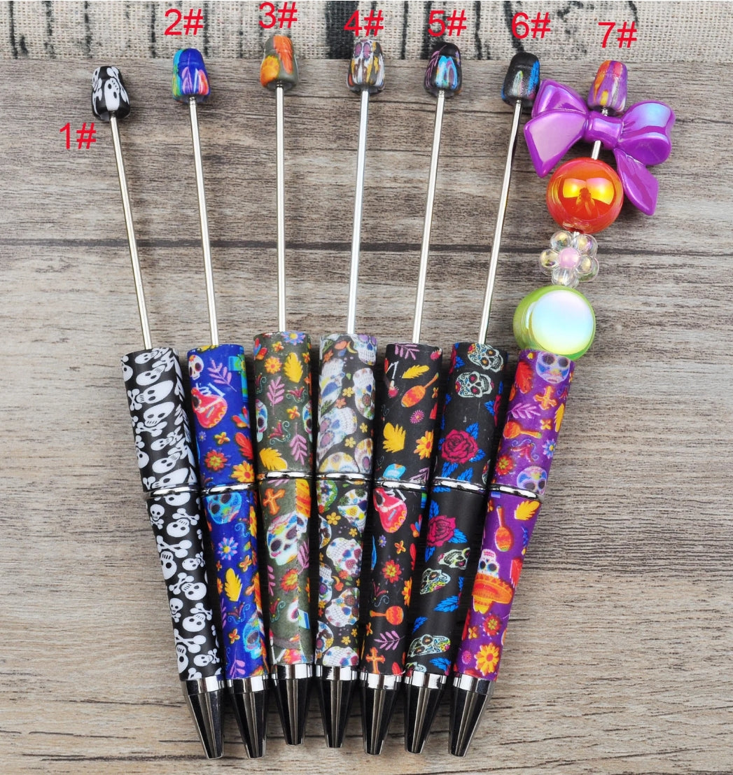 10 Pieces Printed DIY Beadable Pens Ballpoint Pens