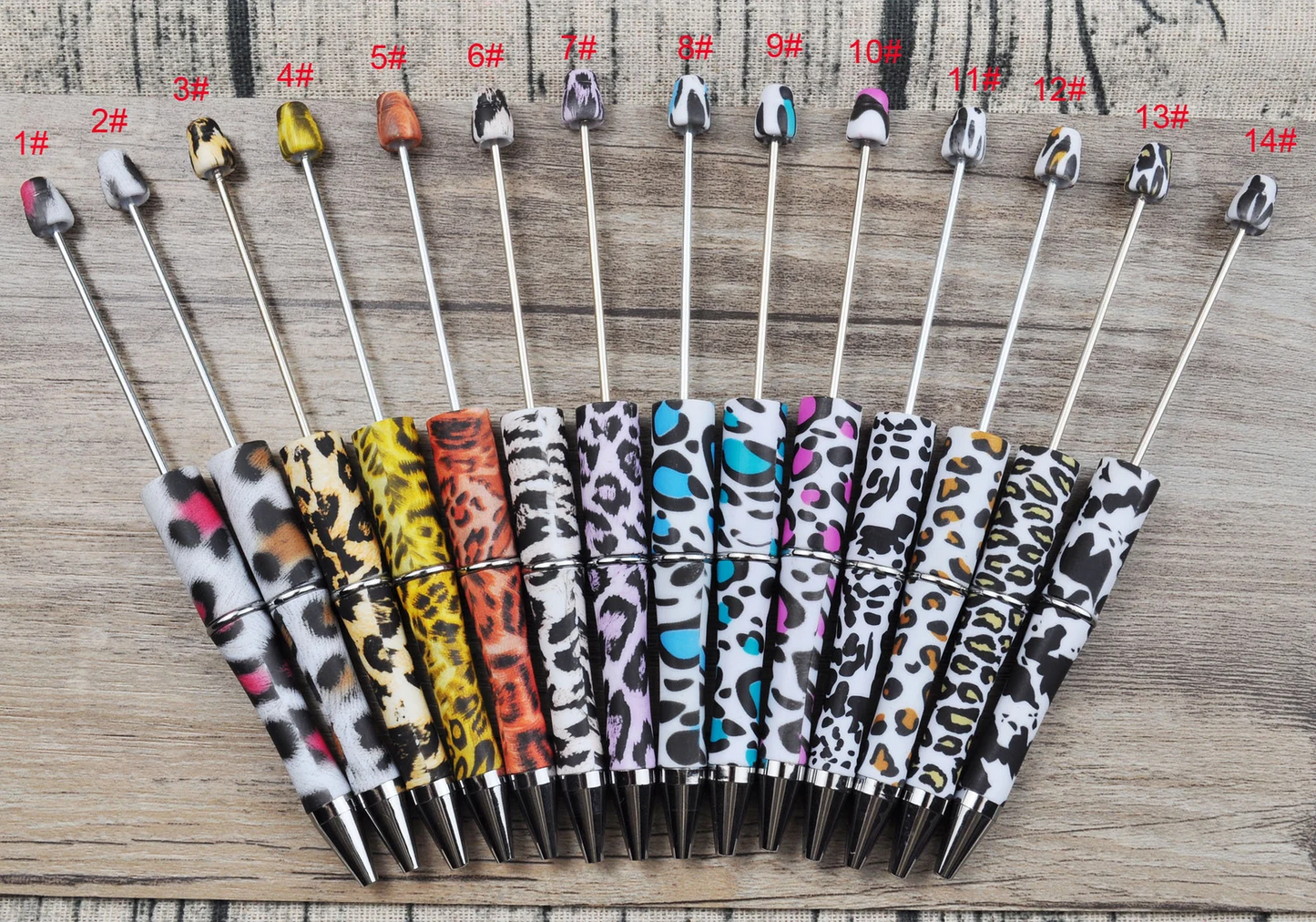 10 Pieces Printed DIY Beadable Pens Ballpoint Pens