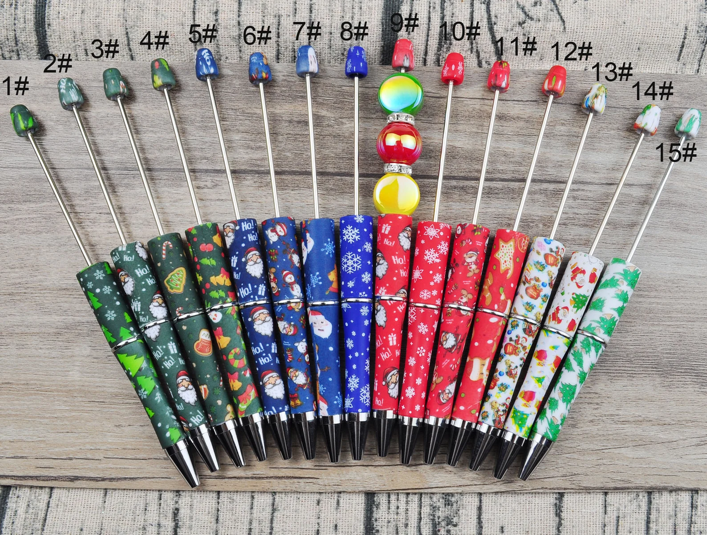 10 Pieces Printed DIY Beadable Pens Ballpoint Pens