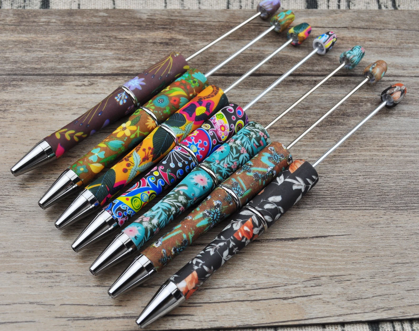 10 Pieces Printed DIY Beadable Pens Ballpoint Pens