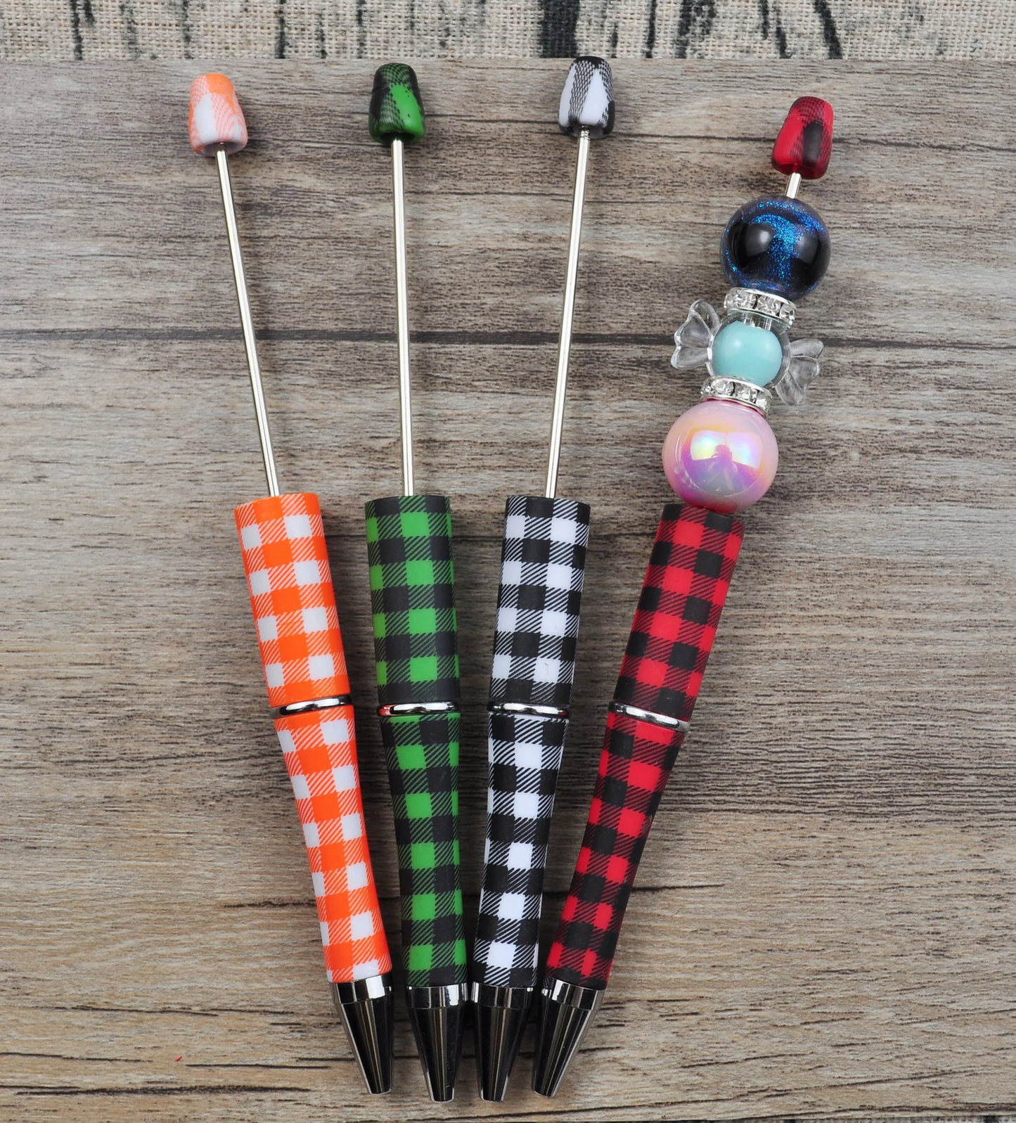 10 Pieces Printed DIY Beadable Pens Ballpoint Pens
