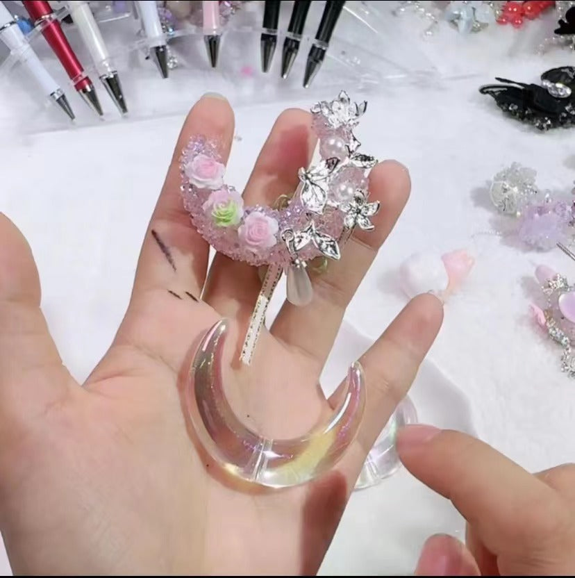 02 Clear base blank beads accessory for DIY fancy pens beads keychain phone chain car charm jewelry making