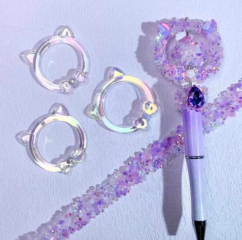 02 Clear base blank beads accessory for DIY fancy pens beads keychain phone chain car charm jewelry making