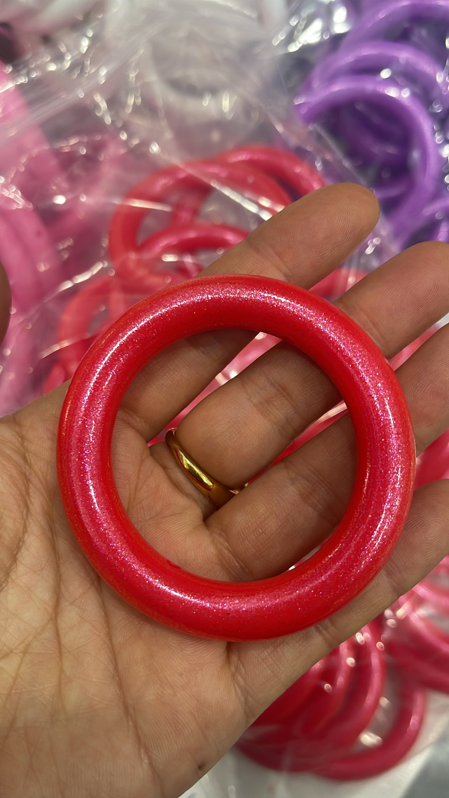65mm Silicone Shiny Opal Rings for DIY Car Charm Car Hanger Making-(2pcs/pack)