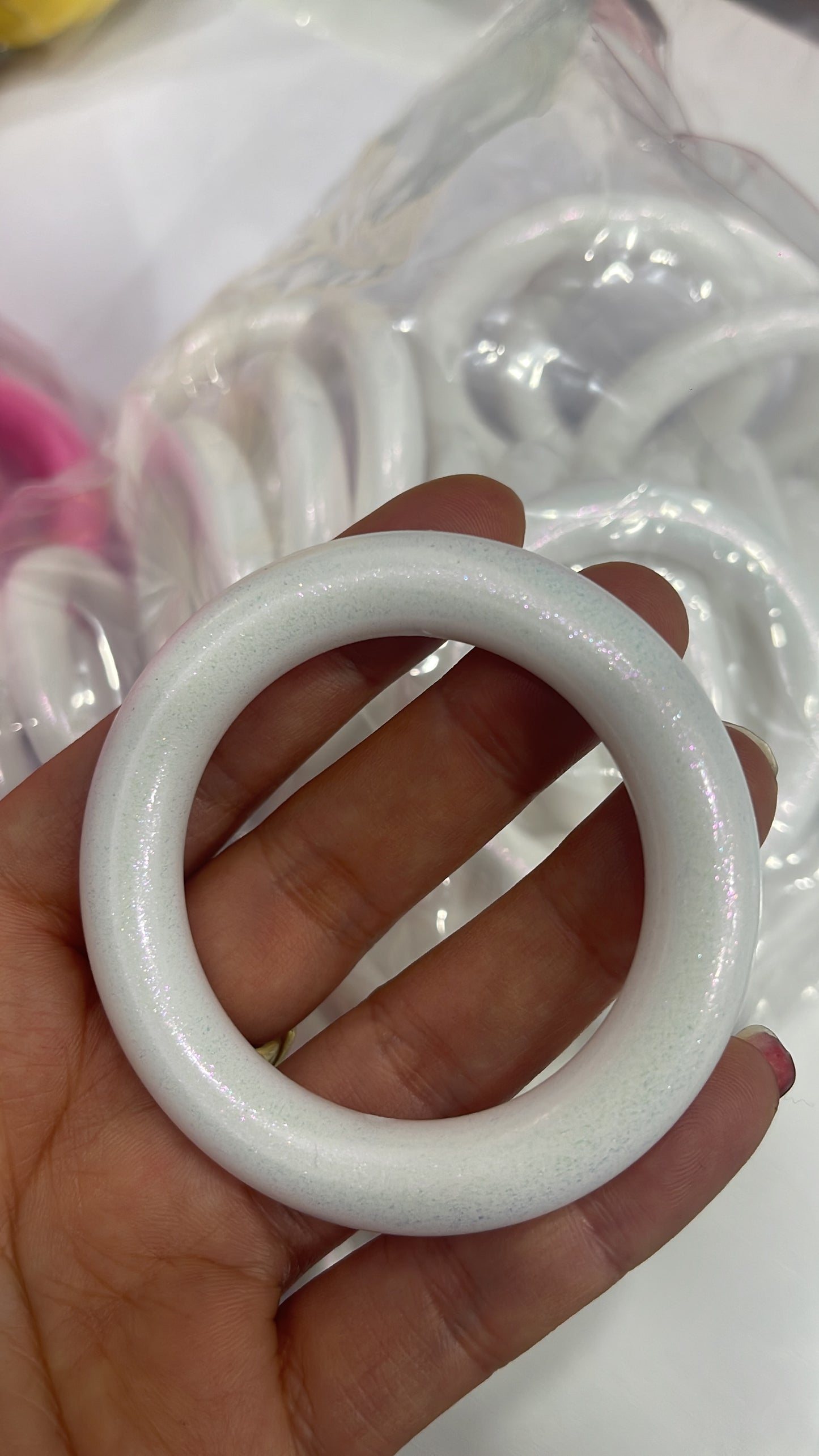 65mm Silicone Shiny Opal Rings for DIY Car Charm Car Hanger Making-(2pcs/pack)