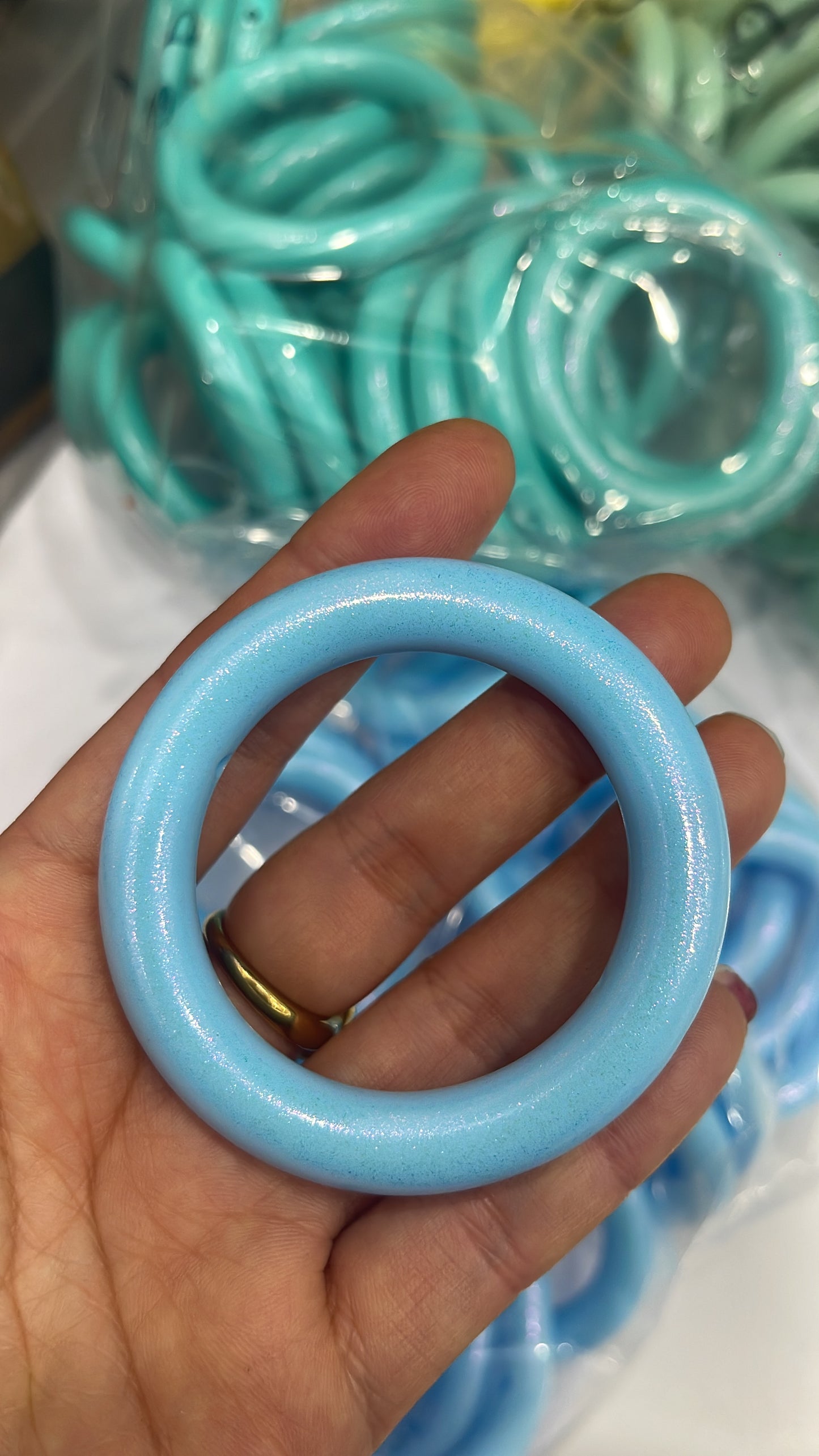 65mm Silicone Shiny Opal Rings for DIY Car Charm Car Hanger Making-(2pcs/pack)