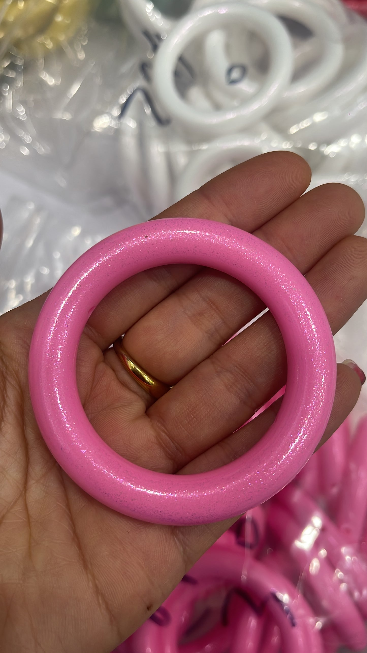 65mm Silicone Shiny Opal Rings for DIY Car Charm Car Hanger Making-(2pcs/pack)